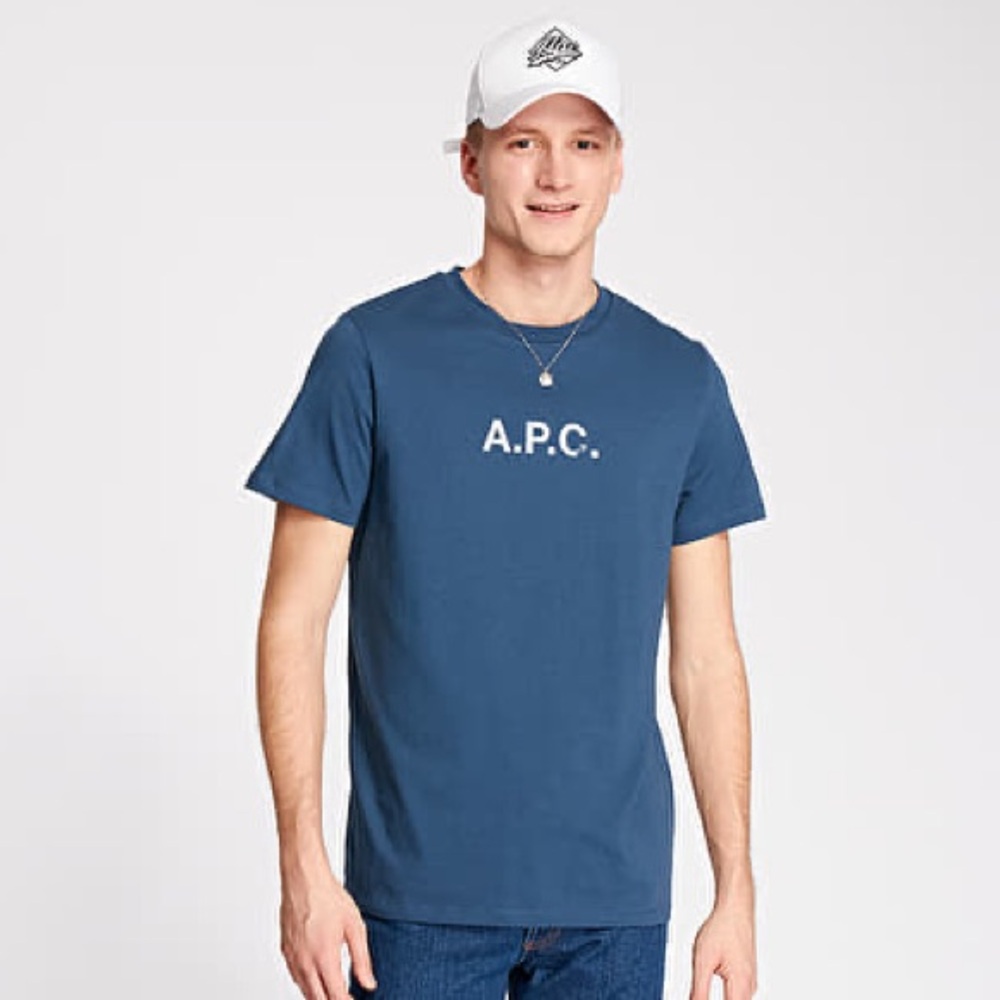 A.P.C. Stamp Tee Short Sleeve Tee Blue